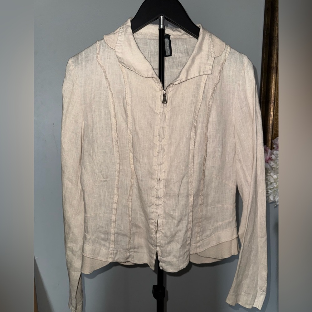 Light Cream Women's Button-Front Blouse
